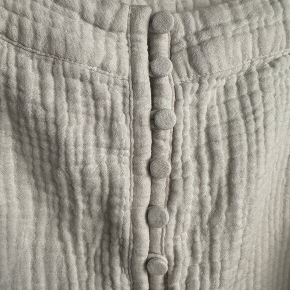 MADEWELL Harlow White Lightspun Square Neck Top Button Back Cotton Gauze | Large - Picture 4 of 6